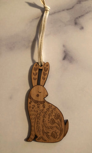 Rabbit Wood Ornament