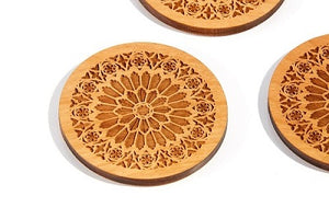 Wooden Coaster Set - Stained Glass Pattern
